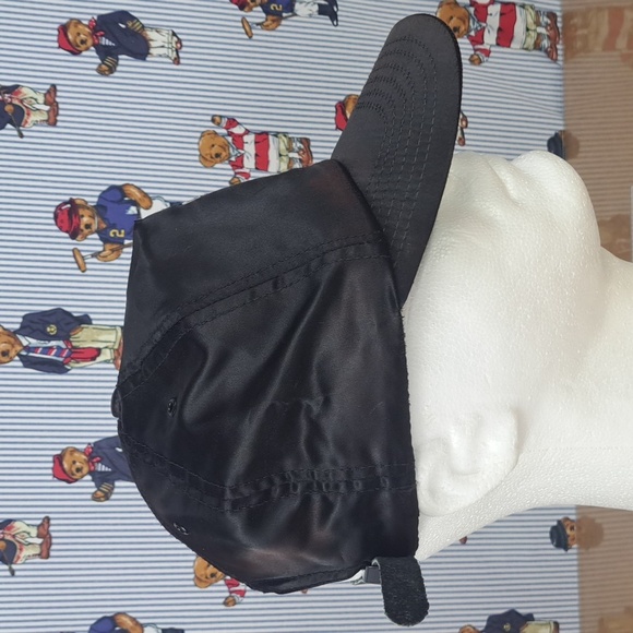 Vintage Disney Mickey Mouse silhouette black & white satin leather pull tab hat - Picture 4 of 8